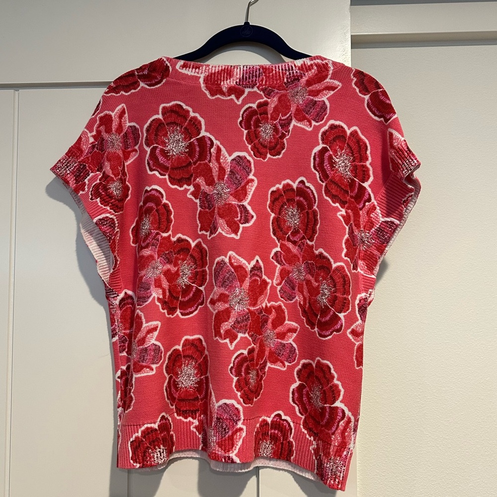 LOFT floral print short sleeve sweater NWT - Picture 3 of 7